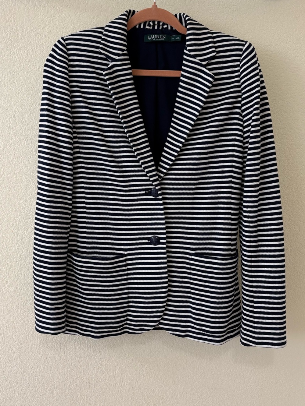 Ralph Lauren Navy and White Striped Blazer